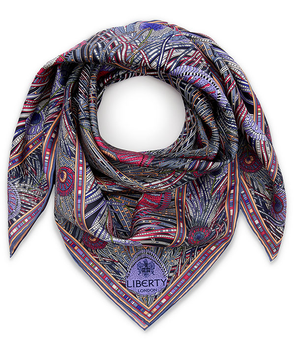 ヘラ 70x70 シルク ツイル スカーフ