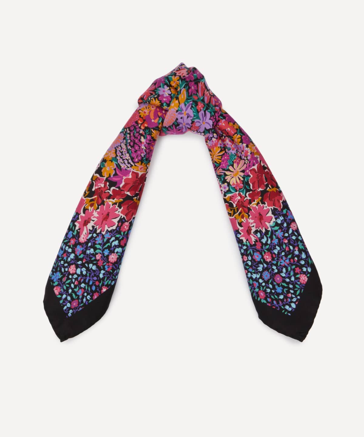 フローラル メドレー シルクツイル スカーフ 45