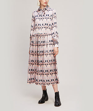 エトワール ド メール シルク サテン シャツドレス