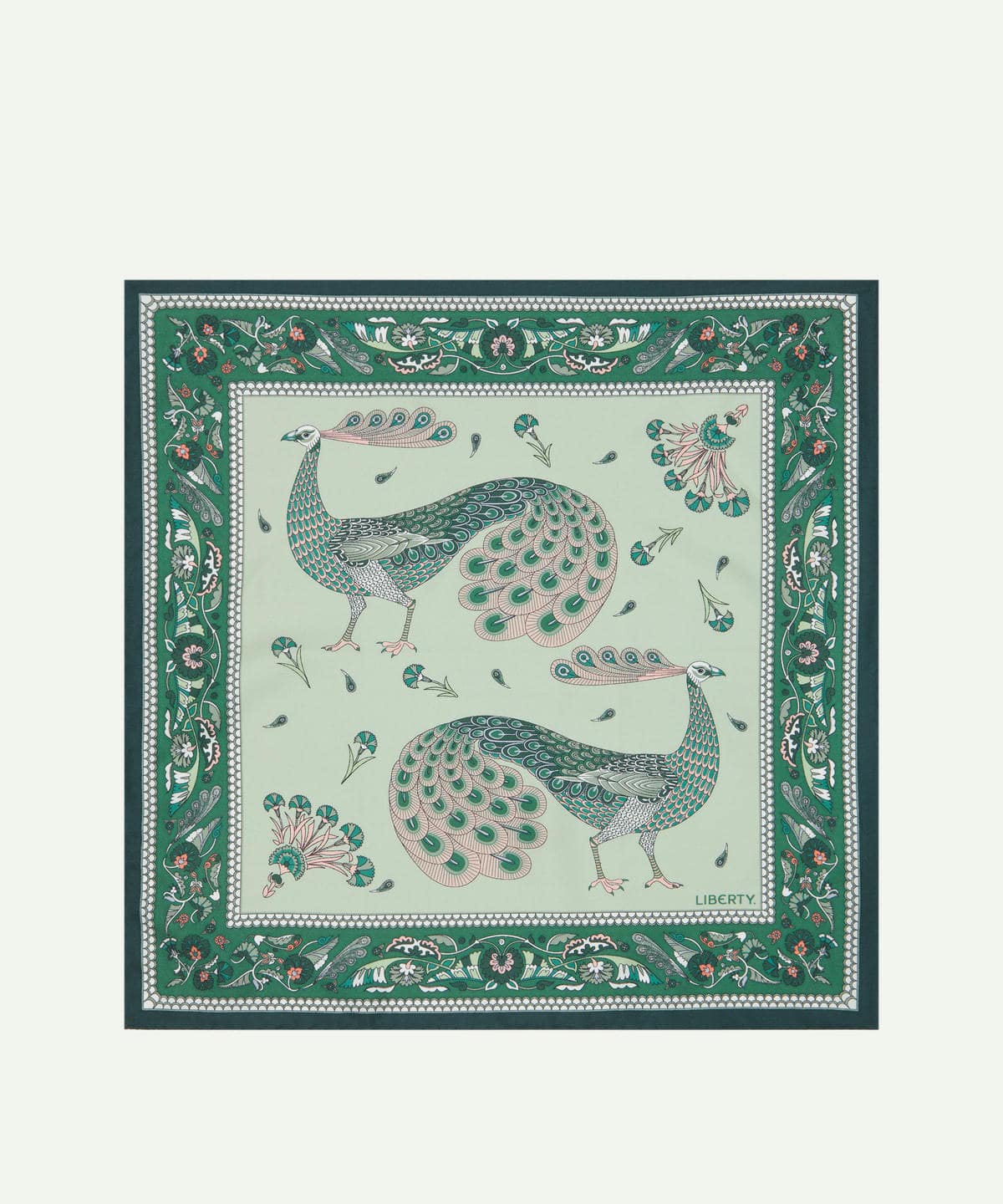 ピーコック パレード 45x45 シルク スカーフ