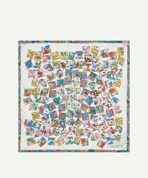 リトールド パッチワーク 45x45 シルク スカーフ