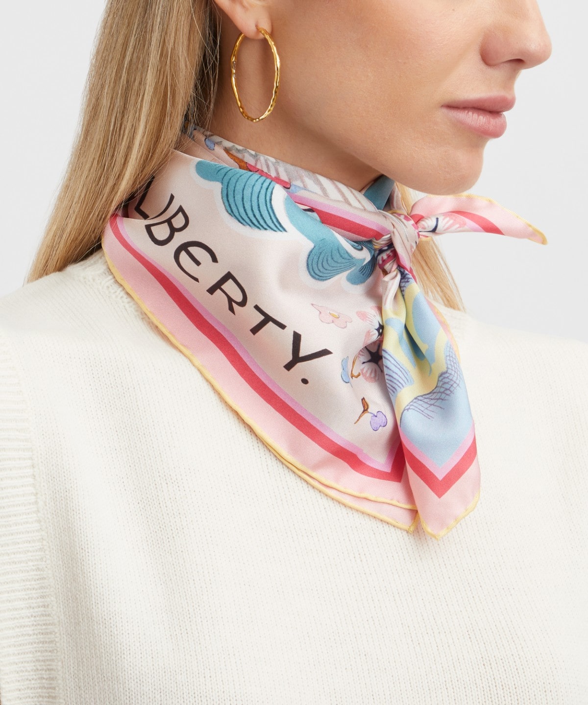 ピース ラブ アンド リバティ シルクスカーフ 70