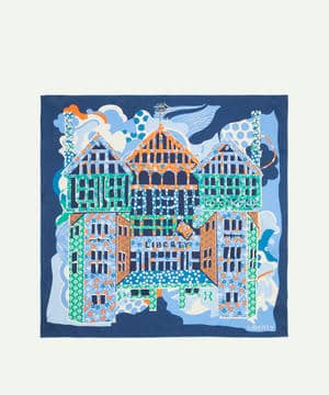チューダー パッチワーク 90x90 シルクスカーフ