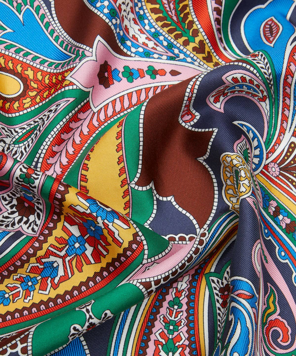 ペイズリー ファンファーレ ジャカード シルクスカーフ 90